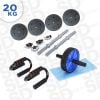 Par Mancuernas Cromadas + 20 Kg Discos + Push Up + Rueda Ab
