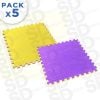pack5 tatami 2,5 cm amarillo morado