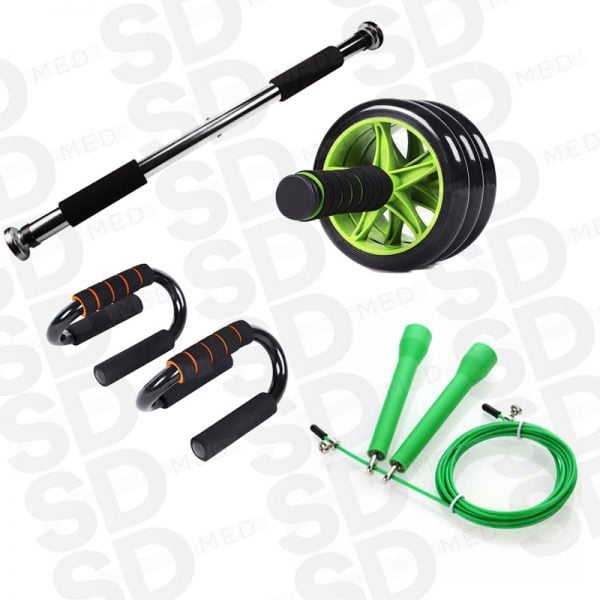 push up S + rueda + barra de puerta + speed rope