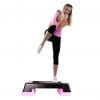 young group women training on stepper isolated