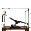 Woman pilates reformer exercises fitness isolated