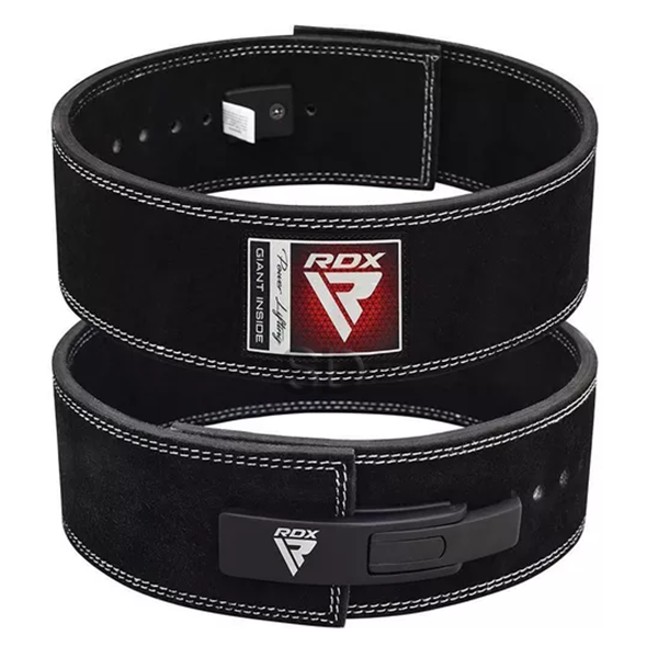 Cinturon de Levantamiento RDX - Cuero 10 mm Espesor Live Buckle TPL USPA Approved Negro - WBL-4LN 1
