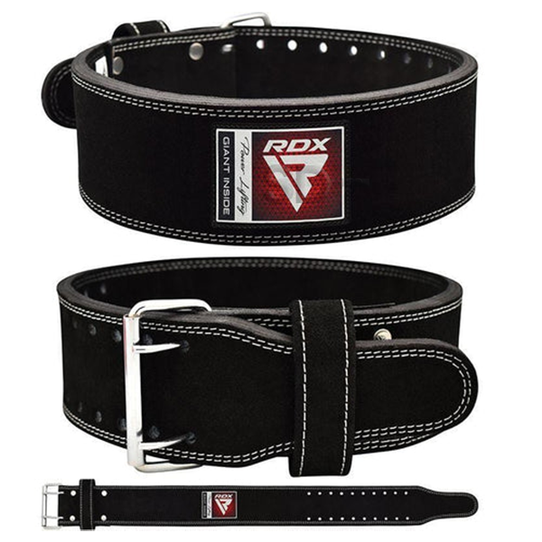 Cinturon de Levantamiento RDX - Cuero Suede Black Powerlifting - WBS-4PB 1