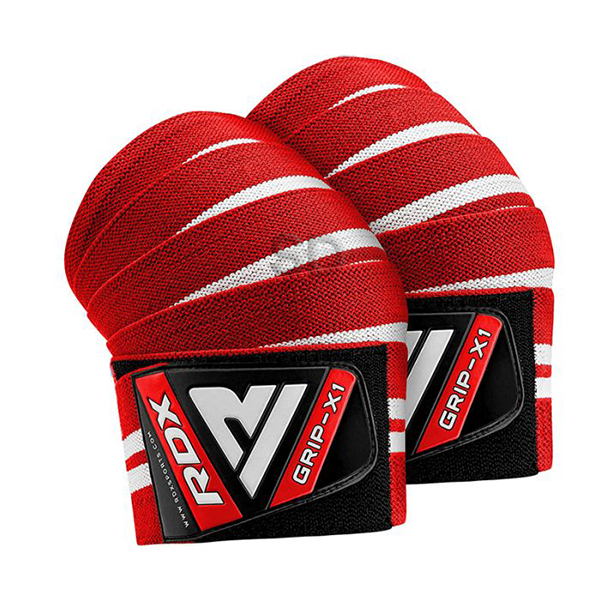 Vendas de Rodilla Par RDX - Wrap de Levantamiento Soporte - Rojas - WAH-K4R 1